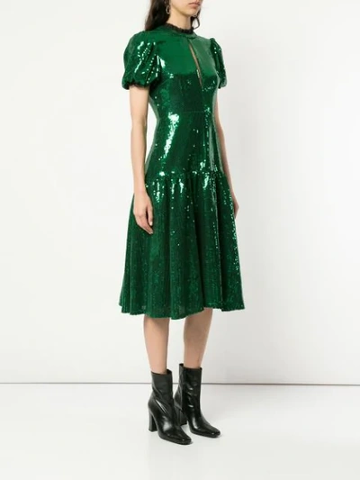 Shop Macgraw Ziggy Sequinned Dress In Green