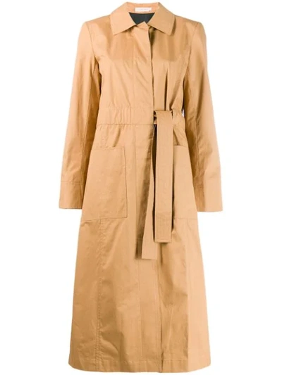 Shop Tory Burch Belted Trench Coat In Neutrals