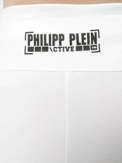 Shop Philipp Plein Logo Leggings In White