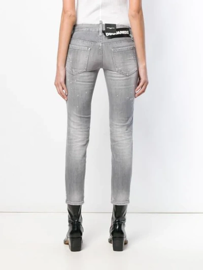 Shop Dsquared2 Jennifer Cropped Jeans In Grey