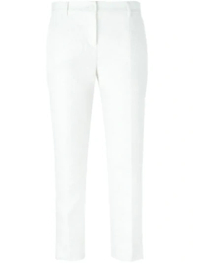 Shop Dolce & Gabbana Daisy Jacquard Trousers - White