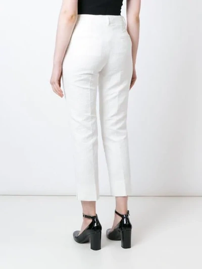 Shop Dolce & Gabbana Daisy Jacquard Trousers - White