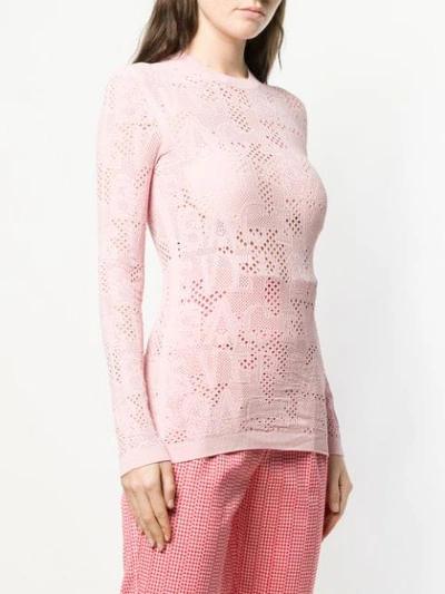 Shop Versace Slim Fit Knitted Top In Pink