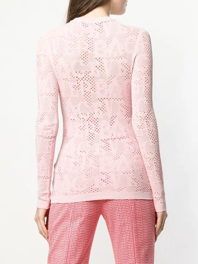 Shop Versace Slim Fit Knitted Top In Pink