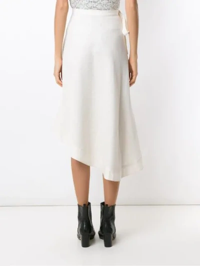 Shop Framed Bouclé Midi Skirt In White