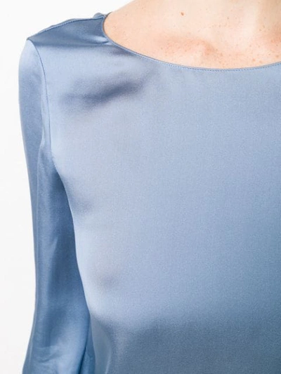 Shop Theory Satin Blouse In Blue