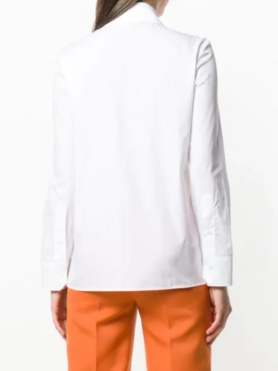 Shop Prada Front Ruffle Shirt In F0009  Bianco