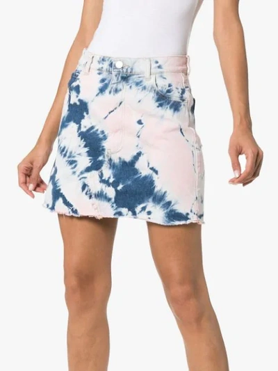 Shop Ashley Williams Tye Dye Denim Mini-skirt - Blue