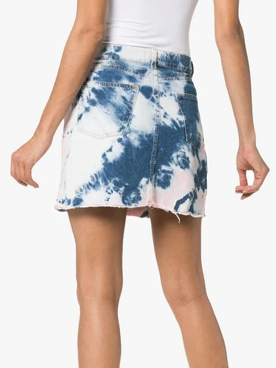 Shop Ashley Williams Tye Dye Denim Mini-skirt - Blue
