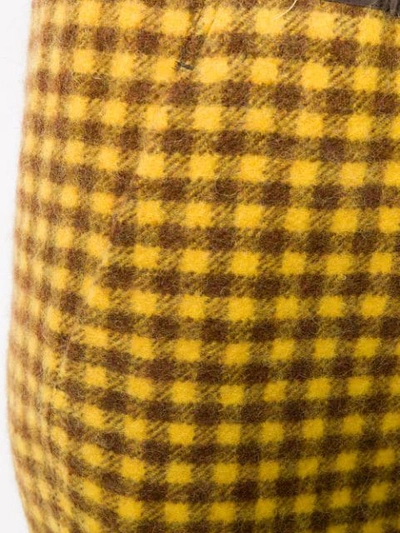 Shop Rick Owens Gingham Check Pencil Skirt In Yellow