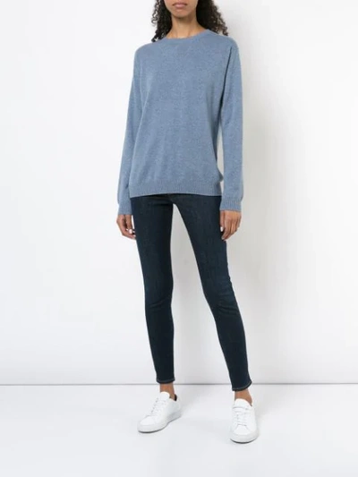 Shop Alexandra Golovanoff Classic Crew Neck Jumper In Blue