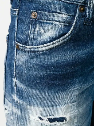 Shop Dsquared2 Boyfriend Distressed Cropped Jeans In Blue