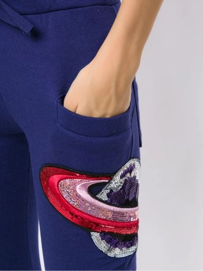 Shop Andrea Bogosian Embroidered Sweatpants In Purple
