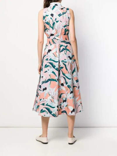 Shop Tory Burch Floral Print Midi Dress In Pink