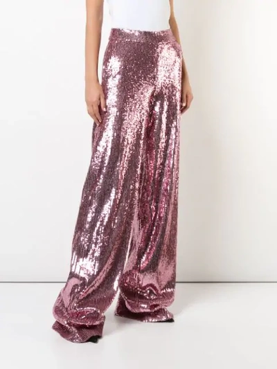 Shop Prabal Gurung Sequin Wide Leg Trousers In Lilac