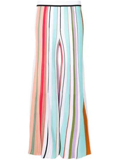 Shop Missoni Striped Pleated Palazzo Trousers In Blue