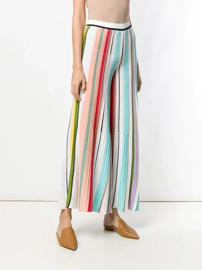 Shop Missoni Striped Pleated Palazzo Trousers In Blue