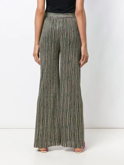 Shop M Missoni Knit Trousers In Green