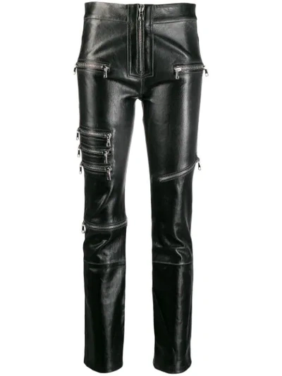 Shop Ben Taverniti Unravel Project Zipped Skinny Trousers In Black