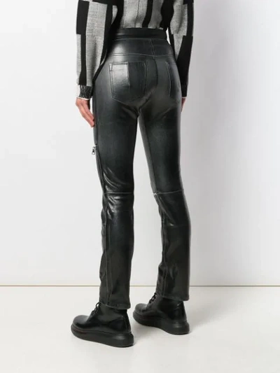 Shop Ben Taverniti Unravel Project Zipped Skinny Trousers In Black