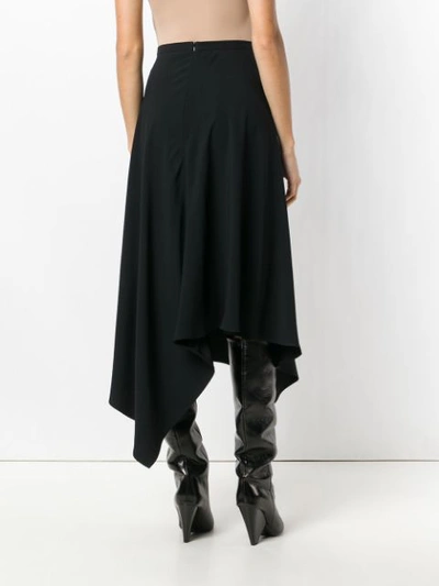 Shop Chalayan Asymmetric Midi Skirt In 703 Black