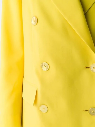 Shop Rochas Double Breasted Coat In Yellow
