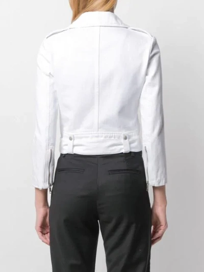 Shop Givenchy Fitted Biker Jacket In White