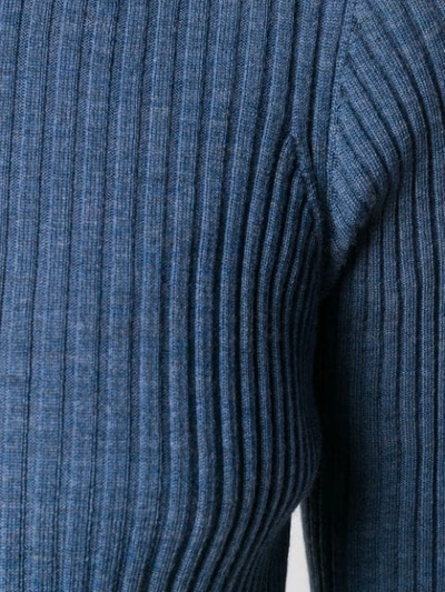 Shop Maison Margiela Ribbed Knit Top In Blue