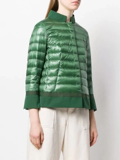 Shop Herno Feather Down Padded Jacket In Green