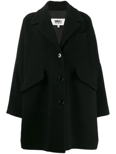 Shop Mm6 Maison Margiela Oversized Coat In Black