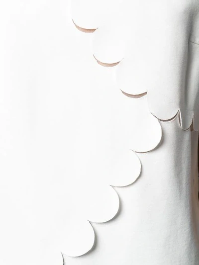 Shop Akris Punto Scalloped Detail Blouse In White