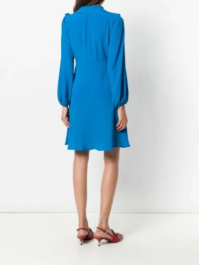Shop N°21 Ruffle Trim Mini Dress In Blue