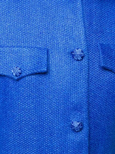 Shop Ermanno Scervino Single Breasted Midi Coat In Blue