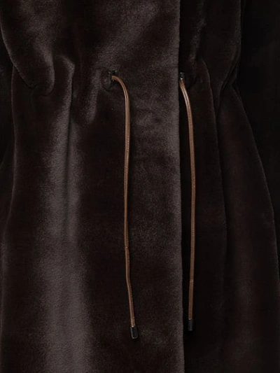 Shop Liska Hooded Midi Coat In Brown