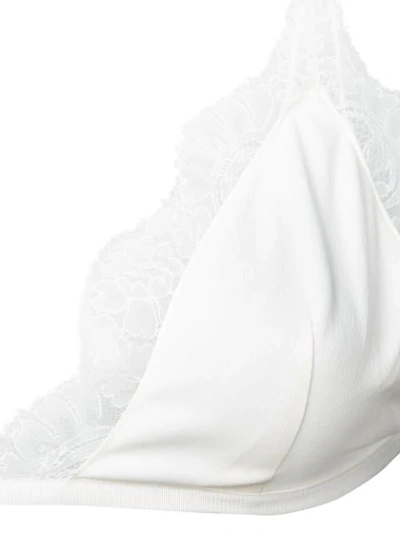 Shop Khaite Lace Trim Soft Bra In White