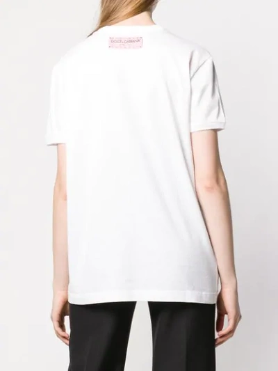Shop Dolce & Gabbana Printed Longline T-shirt In White