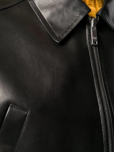 Shop Prada Bomber-style Lambskin Jacket In Black