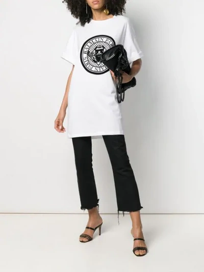 Shop Balmain Oversized Printed Logo T-shirt - White