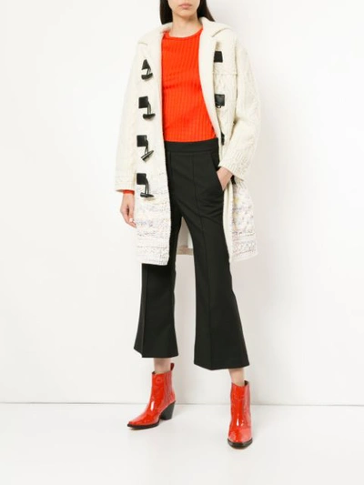 Shop Coohem Knitted Duffle Coat - White