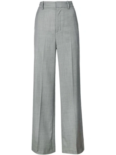 Shop Nili Lotan Wide-leg Trousers - Grey
