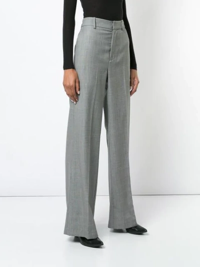 Shop Nili Lotan Wide-leg Trousers - Grey