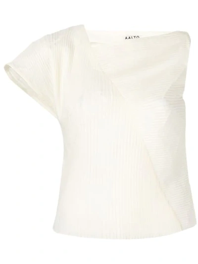 Shop Aalto Asymmetric Plisse Top In White
