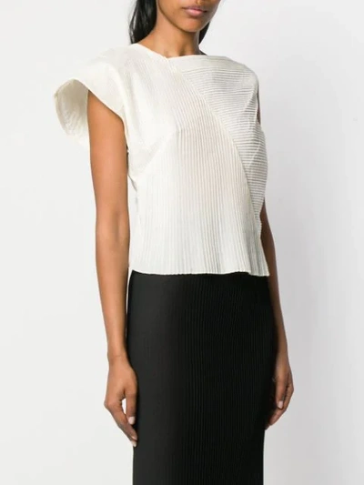 Shop Aalto Asymmetric Plisse Top In White