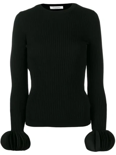 VALENTINO EMBROIDERED STRETCH SWEATER - 黑色