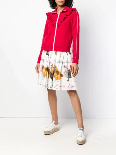 Shop Dolce & Gabbana Rooster-print Skirt - White