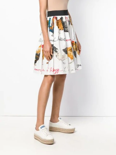 Shop Dolce & Gabbana Rooster-print Skirt - White