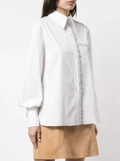 Shop Carolina Herrera Beaded Shirt In White