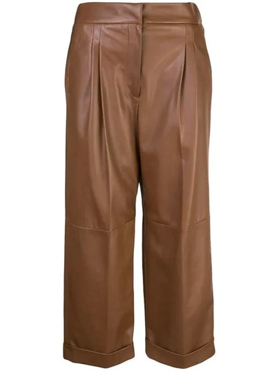 BRUNELLO CUCINELLI STRAIGHT LEG TROUSERS - 棕色