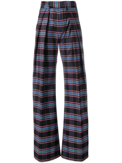 Shop Matthew Adams Dolan Checked Flared Trousers In Pink