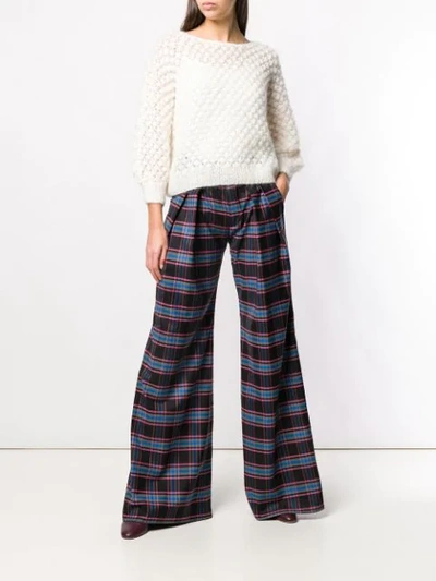 Shop Matthew Adams Dolan Checked Flared Trousers In Pink